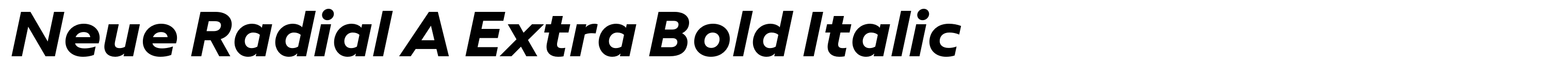 Neue Radial A Extra Bold Italic